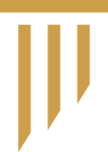 Stylized golden pillar-like design, abstract graphic representing strength and stability on a white background.